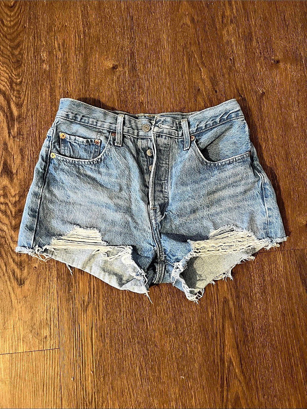 Levi's 501 Distressed Denim Jean Shorts